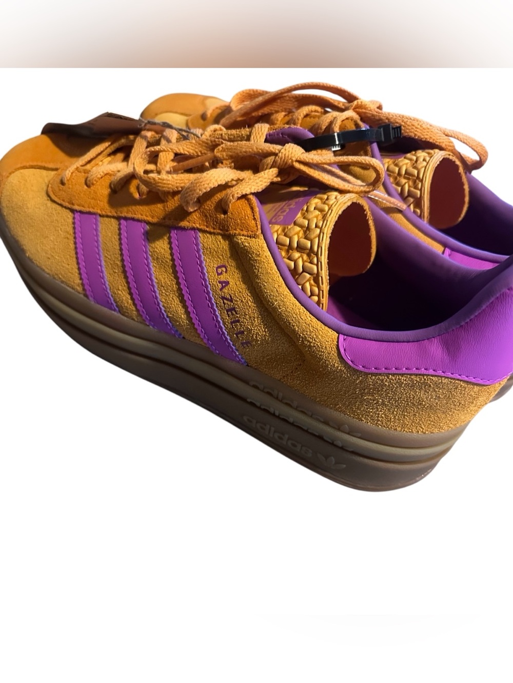 New Adidas Gazelle bold mustard purple color women’s size 10 but fit a 10.5 best